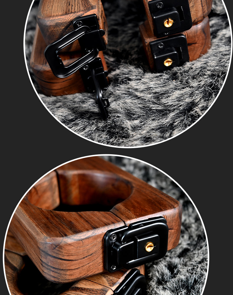 Ships from the USA! Fetdom Elm Wood Wrist and Ankle Cuffs