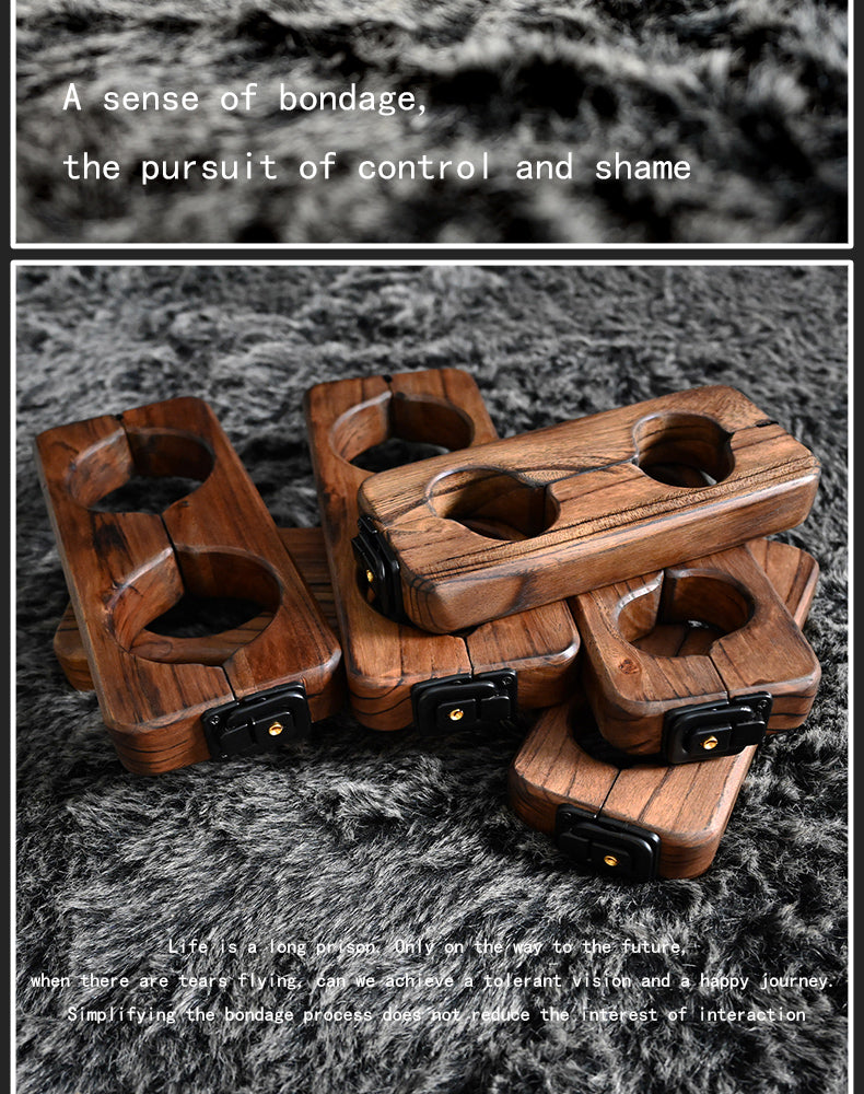 Ships from the USA! Fetdom Elm Wood Wrist and Ankle Cuffs