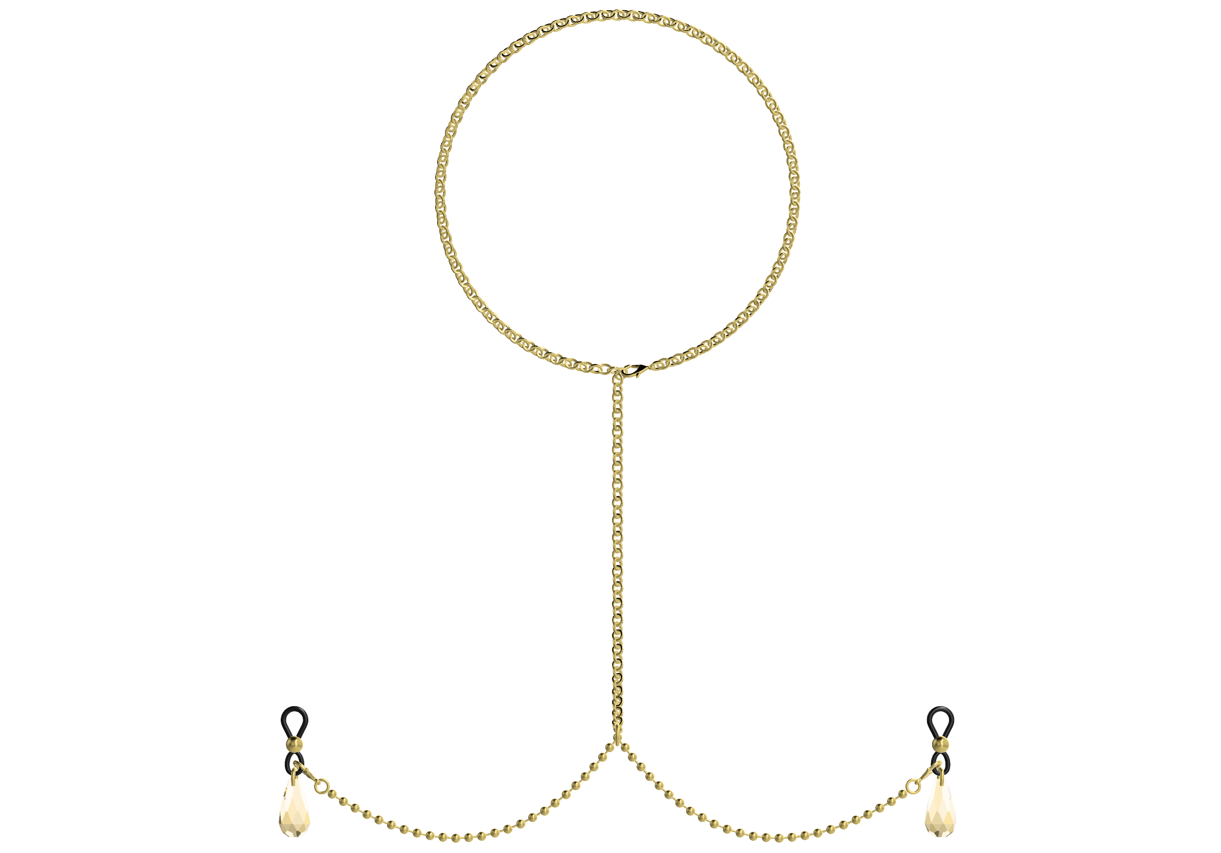 Ships from the USA! 18K gold-plated BDSM Jewelry, Nipple Clamps Rings Necklace Jewelry, Clitoral Stimulation Jewelry, Titanium steel material