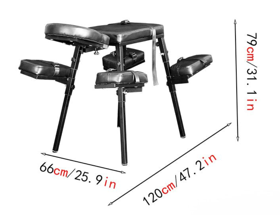 Ships from the USA! Fetdom Spanking Stand Bondage Table Adjustable Restraint Wrist Cuffs Included Sex Furniture Massage Bed with Face & Crotch Hole for Adult Couples, Padded PU Black Leather