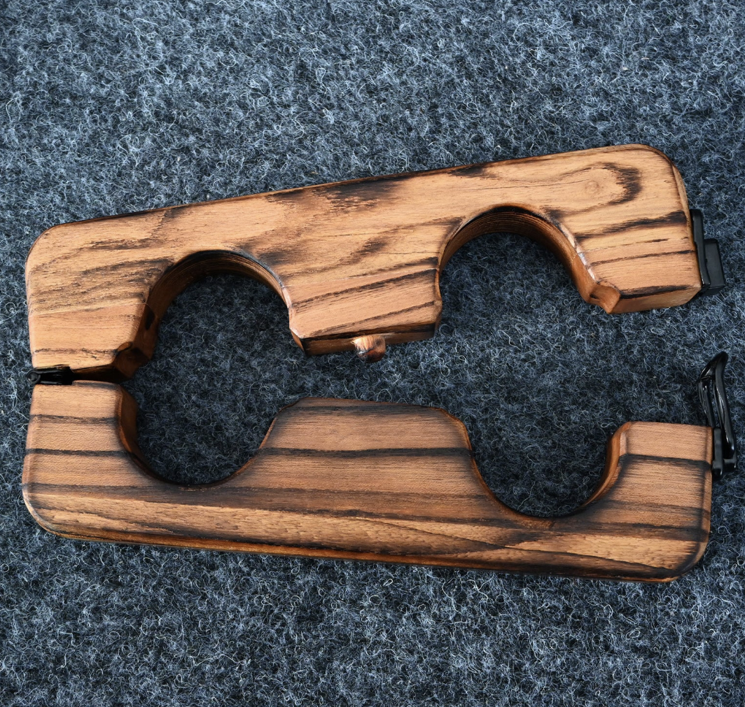 Ships from the USA! Fetdom Elm Wood Wrist and Ankle Cuffs