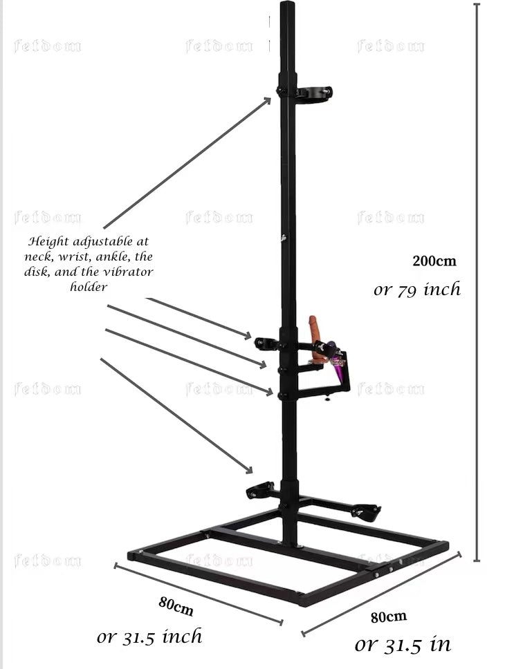 Ships from the USA! Forced Orgasm Tower Metal Restraints, Simple Cross, Fetdom