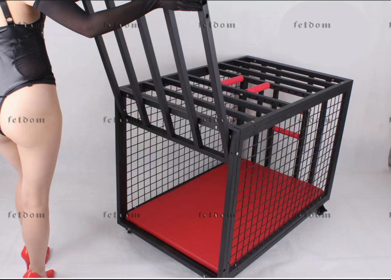 Ships from the USA! Fetdom BDSM sex cage on wheels/ BDSM cage, bondage cage, dungeon cage, humiliation, pet play