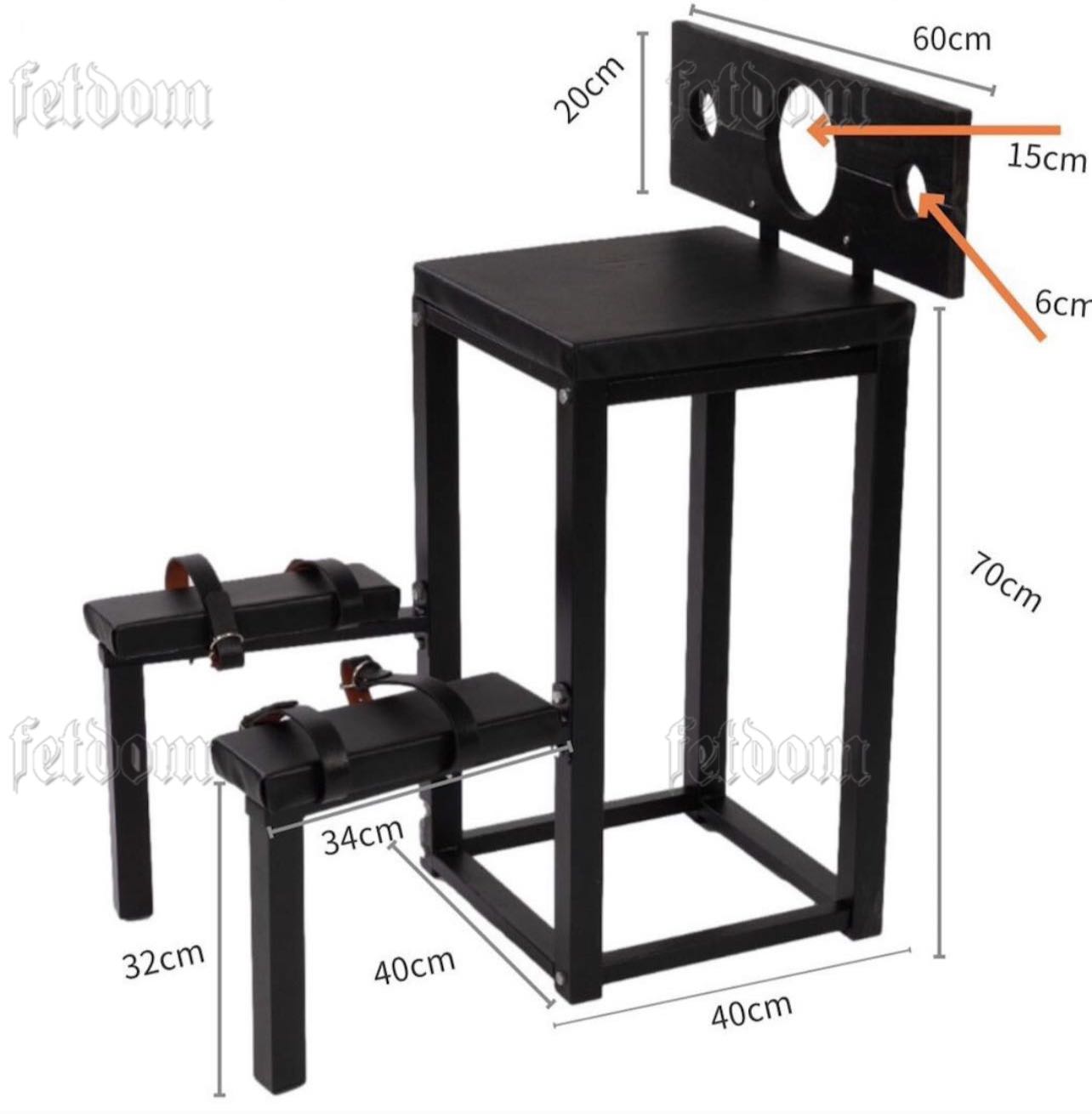 Ships from the USA! Fetdom Kneeling Bench with Stockade Pillory, BDSM Benches, Stockade