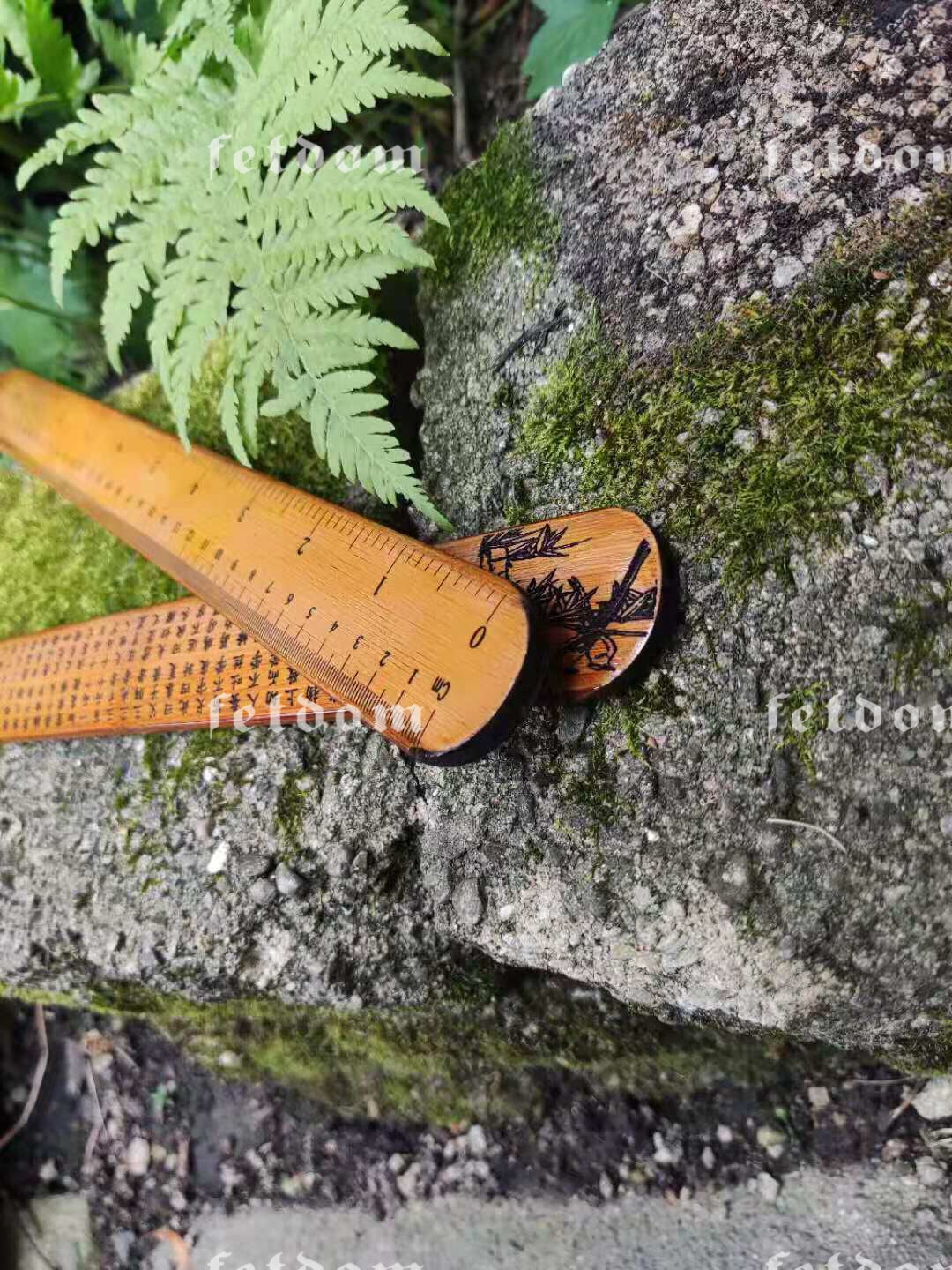 Ships from the USA! Bamboo Ruler Sword Paddle Crafted on both sides with Calligraphy of “Three Character Classic”. Functions as Spanking Ruler, Sword play, Toy for Boys and Girls